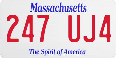 MA license plate 247UJ4