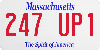 MA license plate 247UP1