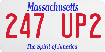 MA license plate 247UP2