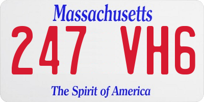 MA license plate 247VH6