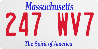 MA license plate 247WV7