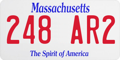 MA license plate 248AR2