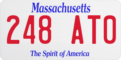 MA license plate 248AT0