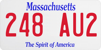 MA license plate 248AU2