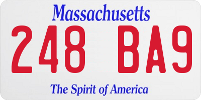 MA license plate 248BA9