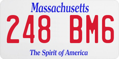 MA license plate 248BM6