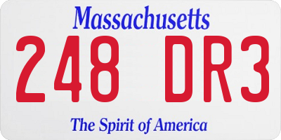 MA license plate 248DR3