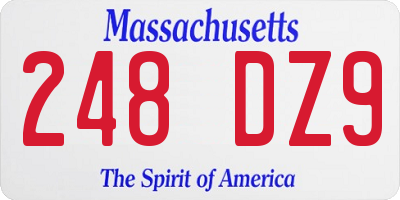 MA license plate 248DZ9