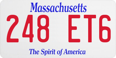 MA license plate 248ET6
