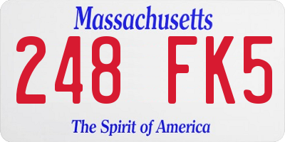 MA license plate 248FK5