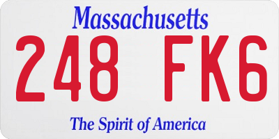 MA license plate 248FK6