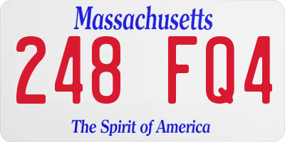 MA license plate 248FQ4