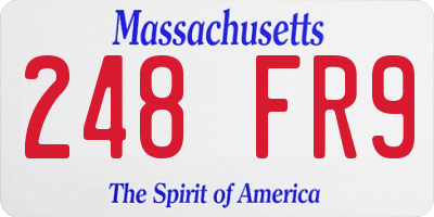 MA license plate 248FR9
