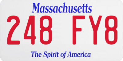 MA license plate 248FY8