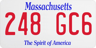 MA license plate 248GC6