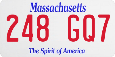 MA license plate 248GQ7