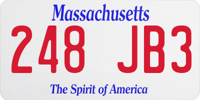 MA license plate 248JB3