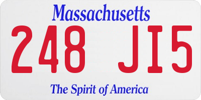 MA license plate 248JI5