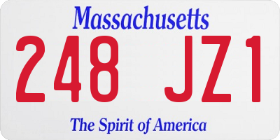 MA license plate 248JZ1