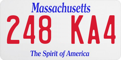 MA license plate 248KA4