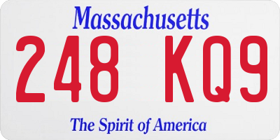 MA license plate 248KQ9