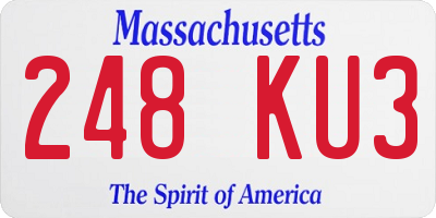 MA license plate 248KU3