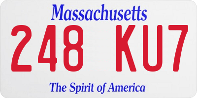 MA license plate 248KU7