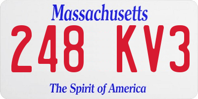 MA license plate 248KV3