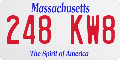 MA license plate 248KW8