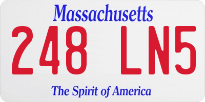 MA license plate 248LN5
