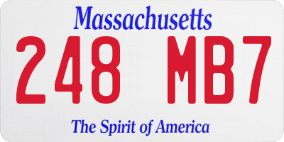 MA license plate 248MB7