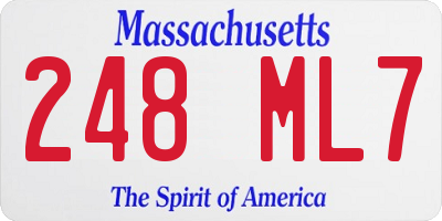 MA license plate 248ML7