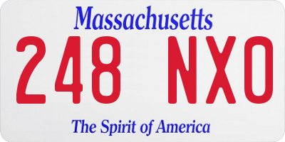 MA license plate 248NX0