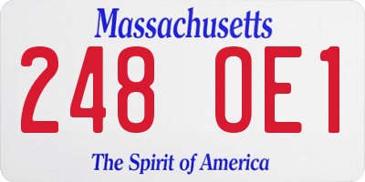 MA license plate 248OE1
