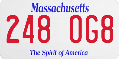 MA license plate 248OG8