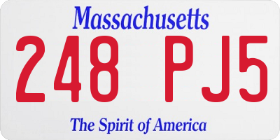 MA license plate 248PJ5