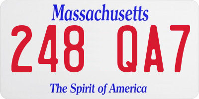 MA license plate 248QA7