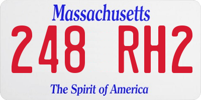 MA license plate 248RH2