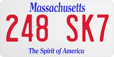 MA license plate 248SK7