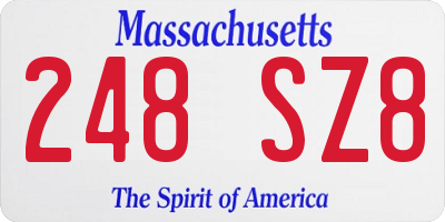 MA license plate 248SZ8