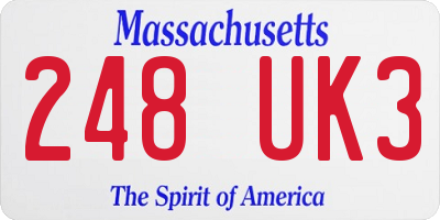 MA license plate 248UK3