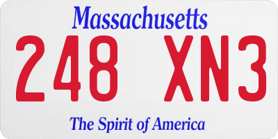 MA license plate 248XN3