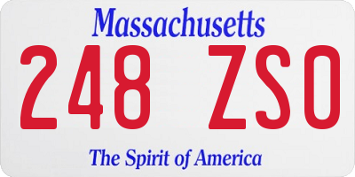 MA license plate 248ZS0