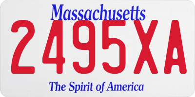 MA license plate 2495XA