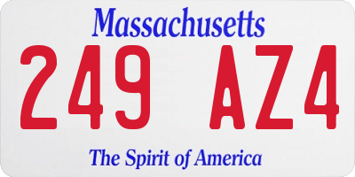 MA license plate 249AZ4