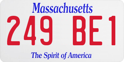 MA license plate 249BE1