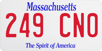 MA license plate 249CN0