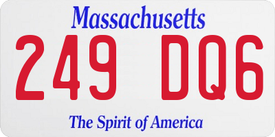 MA license plate 249DQ6