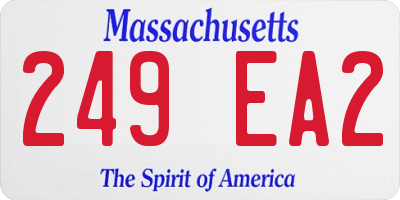 MA license plate 249EA2