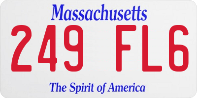 MA license plate 249FL6